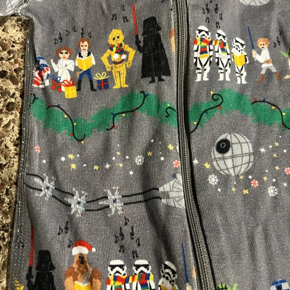 Hanna Andersson Star Wars Holiday Christmas Zip Up Sleeper Pajamas 0-3 Month - Picture 3 of 4